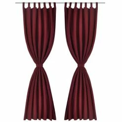 VIDAXL 2 Pcs Rideau A Passant Micro Satin Bordeaux 140 X 175 Cm -Auchan Boutique B2CD 1491