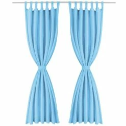 VIDAXL Rideau Occultant Avec Boucles 2 Pcs 140 X 225 Cm Turquoise -Auchan Boutique B2CD 1527