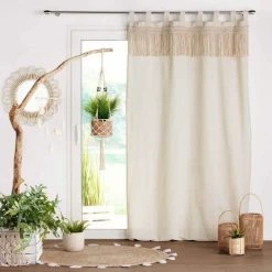 Paris Prix Rideau à Passants Samaya 140x240cm Naturel -Auchan Boutique B2CD 1533