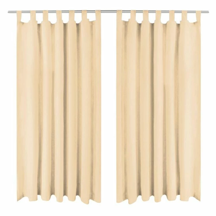 VIDAXL Rideau Occultant Avec Boucles 2 Pcs 140 X 245 Cm Beige 3 VIDAXL Rideau Occultant Avec Boucles 2 Pcs 140 X 245 Cm Beige
