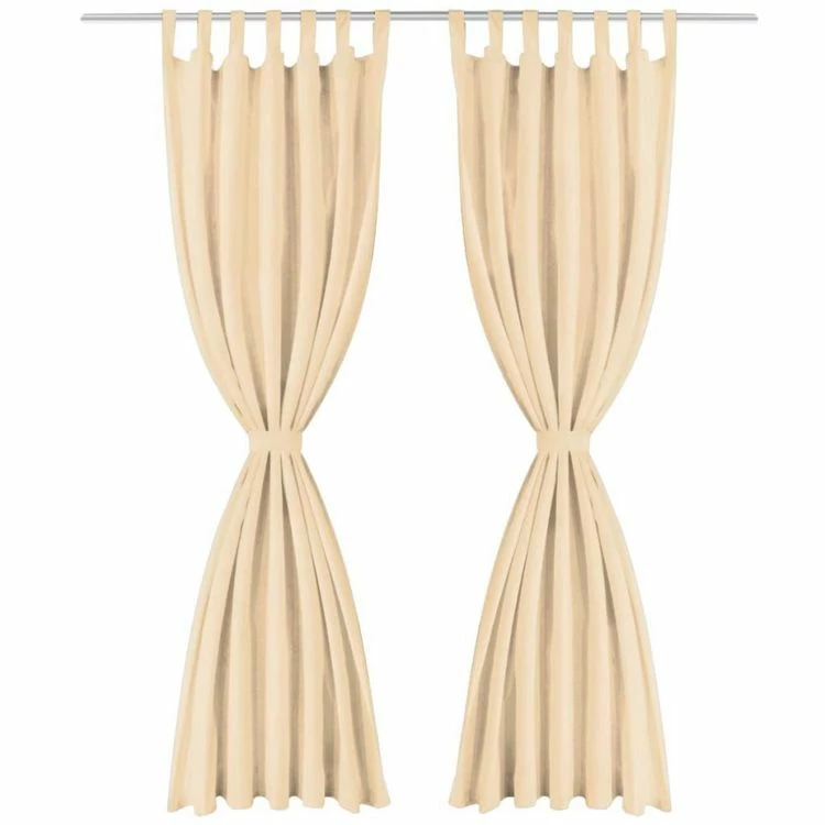 VIDAXL Rideau Occultant Avec Boucles 2 Pcs 140 X 245 Cm Beige 4 VIDAXL Rideau Occultant Avec Boucles 2 Pcs 140 X 245 Cm Beige – Image 2