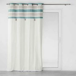 Paris Prix Rideau à Œillets Imprimé Naturaline 140x240cm Bleu