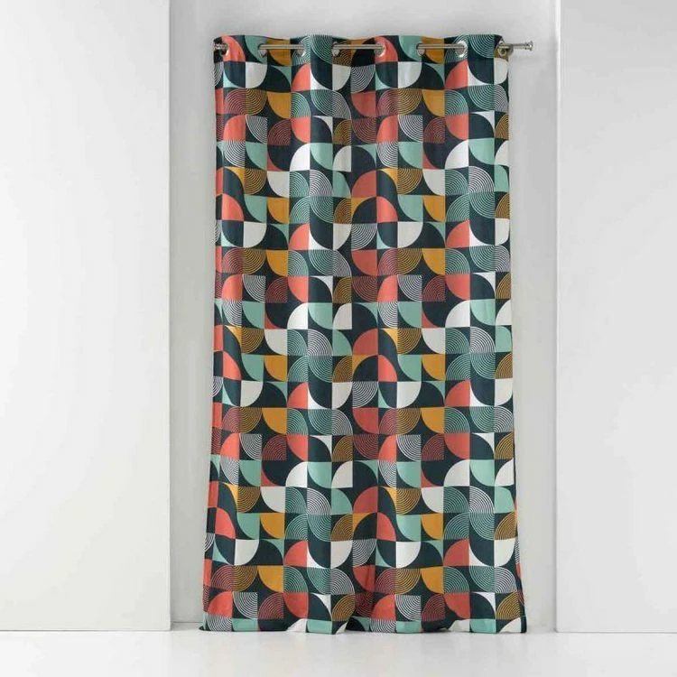 Paris Prix Rideau à Œillets Imprimé Rythmo 140x240cm Orange 3 Paris Prix Rideau à Œillets Imprimé Rythmo 140x240cm Orange