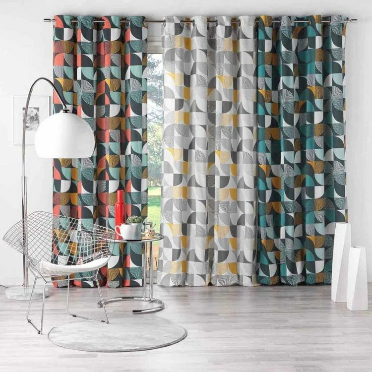 Paris Prix Rideau à Œillets Imprimé Rythmo 140x240cm Orange 6 Paris Prix Rideau à Œillets Imprimé Rythmo 140x240cm Orange – Image 4