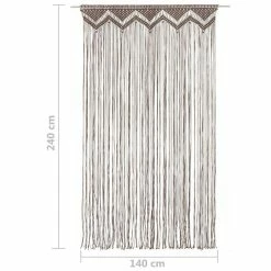 VIDAXL Rideau En Macrame Taupe 140x240 Cm Coton -Auchan Boutique B2CD 1626