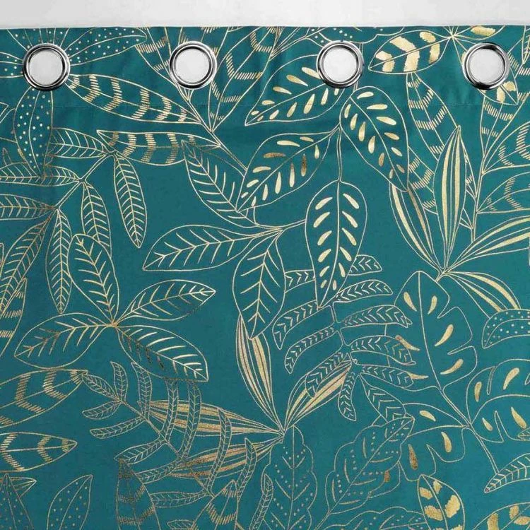 Paris Prix Rideau à Œillets Imprimé Belflor 140x260cm Émeraude 5 Paris Prix Rideau à Œillets Imprimé Belflor 140x260cm Émeraude – Image 3