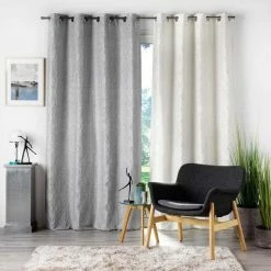 Paris Prix Rideau à Œillets Odyssea 137x260cm Gris -Auchan Boutique B2CD 1663