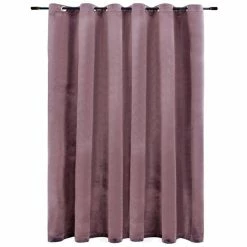 VIDAXL Rideau Occultant Avec Anneaux En Metal Velours Rose 290x245 Cm -Auchan Boutique B2CD 1673
