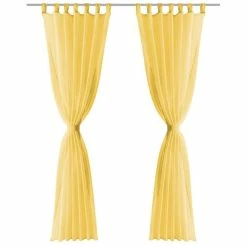 VIDAXL Rideau Occultant 2 Pcs Voile 140 X 245 Cm Jaune 9 VIDAXL Rideau Occultant 2 Pcs Voile 140 X 245 Cm Jaune -Auchan Boutique B2CD 1681