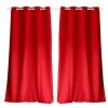 TOILINUX Lot De 2 Rideaux Unis Effet Bachette 8 œillets - 135 X 240 Cm - Rouge 2 TOILINUX Lot De 2 Rideaux Unis Effet Bachette 8 œillets - 135 X 240 Cm - Rouge -Auchan Boutique B2CD 17