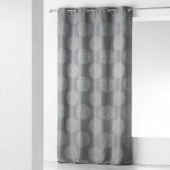 Paris Prix Rideau à Oeillets Jacquard Orkys 140x260cm Gris