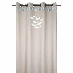 Lovely Casa Rideau à œillets 140x260 Cm Atlantide Naturel Coton