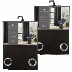 TOILINUX Lot De 2 Rideaux Occultants Louisa - 140 X 260 Cm - Noir