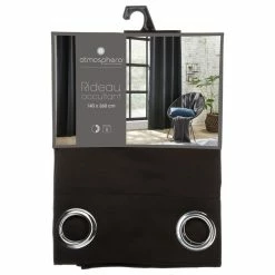 TOILINUX Lot De 2 Rideaux Occultants Louisa - 140 X 260 Cm - Noir 10 TOILINUX Lot De 2 Rideaux Occultants Louisa - 140 X 260 Cm - Noir -Auchan Boutique B2CD 1749