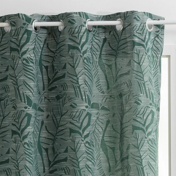 ATMOSPHERA Rideau à œillets Jacquard 140x260 Folha Cèdre 4 ATMOSPHERA Rideau à œillets Jacquard 140x260 Folha Cèdre – Image 2