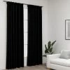 VIDAXL Rideaux Occultants Aspect Lin Avec Crochets 2pcs Noir 140x225cm 2 VIDAXL Rideaux Occultants Aspect Lin Avec Crochets 2pcs Noir 140x225cm -Auchan Boutique B2CD 1772