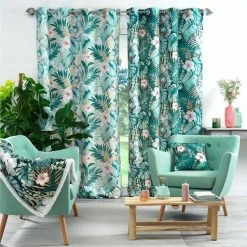 Paris Prix Rideau à Œillets Imprimé Kelly 140x260cm Bleu 7 Paris Prix Rideau à Œillets Imprimé Kelly 140x260cm Bleu -Auchan Boutique B2CD 1778