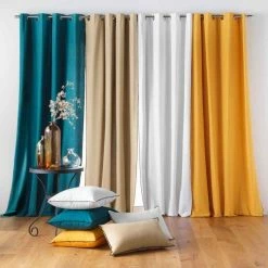 Paris Prix Rideau à Œillets Mistraline 140x240cm Blanc -Auchan Boutique B2CD 1785