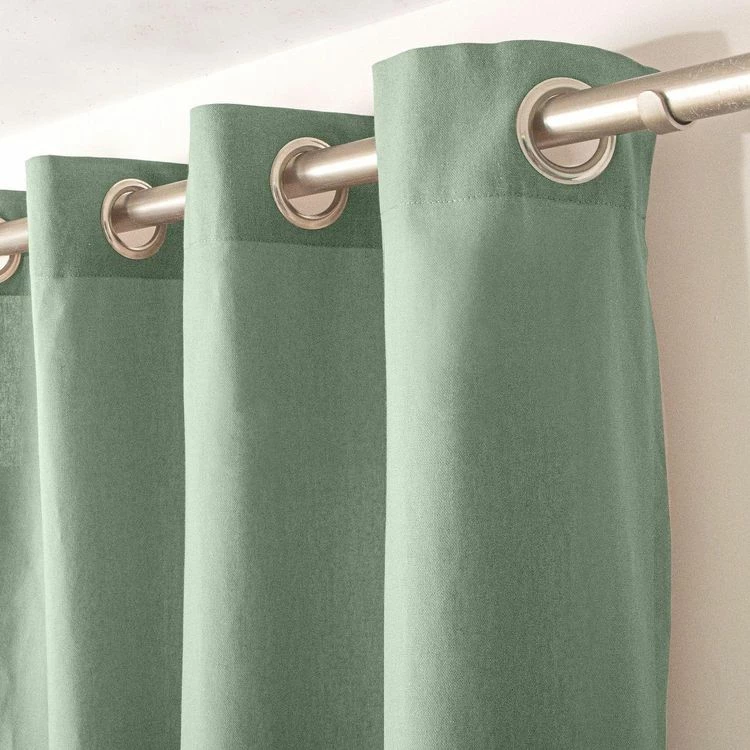 TOILINUX Lot De 2 Rideaux Panama - 240 Cm X 135 Cm - Vert Argile 4 TOILINUX Lot De 2 Rideaux Panama - 240 Cm X 135 Cm - Vert Argile – Image 2