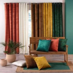 Paris Prix Rideau Occultant Analia 140x240cm Terracotta -Auchan Boutique B2CD 1844