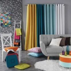 Paris Prix Rideau à Oeillets Panama 140x240cm Bleu Azur 9 Paris Prix Rideau à Oeillets Panama 140x240cm Bleu Azur -Auchan Boutique B2CD 1895