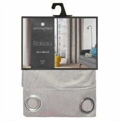 TOILINUX Lot De 2 Rideaux Lilou - 140 X 260 Cm - Gris Clair 8 TOILINUX Lot De 2 Rideaux Lilou - 140 X 260 Cm - Gris Clair -Auchan Boutique B2CD 1912