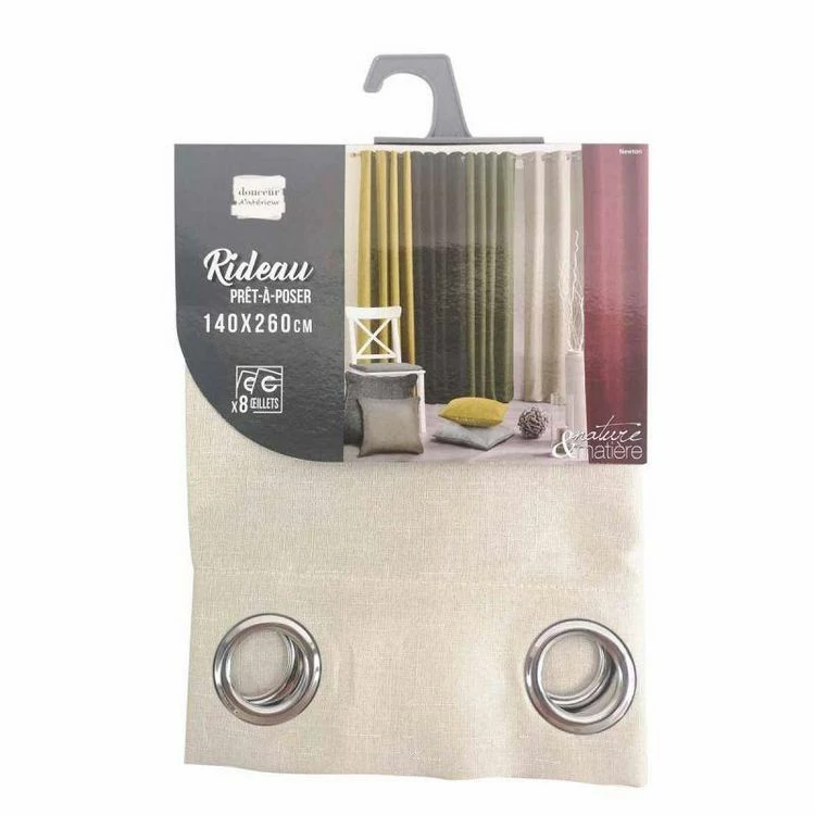 Paris Prix Rideau à Œillets Newton 140x260cm Beige 5 Paris Prix Rideau à Œillets Newton 140x260cm Beige – Image 3