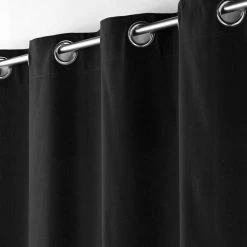 Paris Prix Rideau à Oeillets Shana 140x240cm Noir -Auchan Boutique B2CD 1959