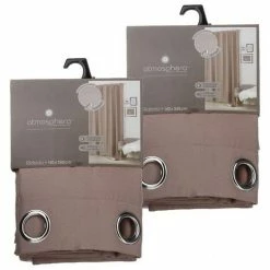 TOILINUX Lot De 2 Rideaux Isolants En Polyester - 140 X 260 Cm - Taupe