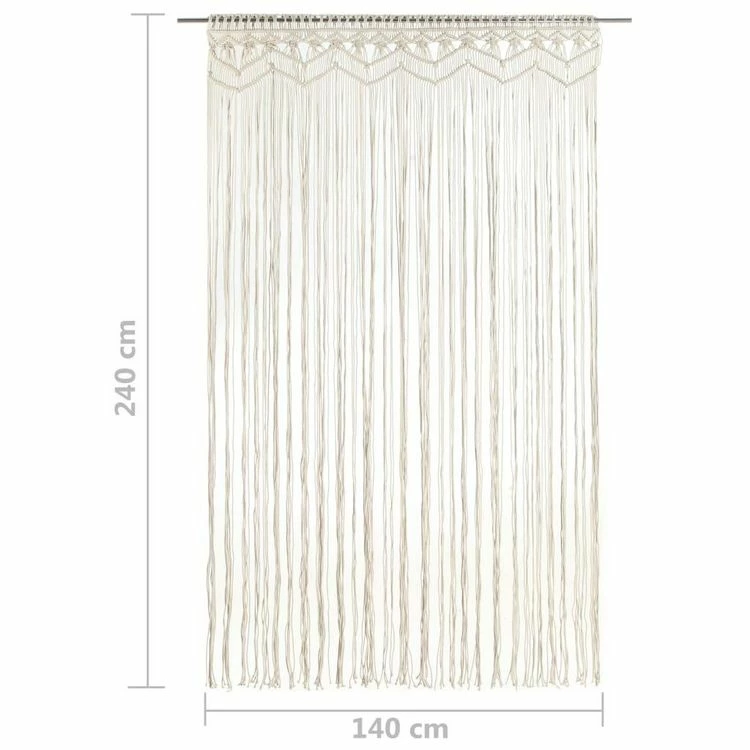 VIDAXL Rideau En Macrame 140x240 Cm Coton 7 VIDAXL Rideau En Macrame 140x240 Cm Coton – Image 5