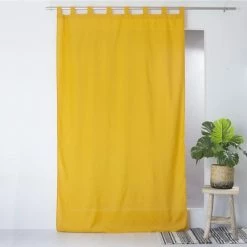 TOILINUX Lot De 2 Rideaux Unis Avec œillets - 140 X 240 Cm - Moutarde -Auchan Boutique B2CD 2
