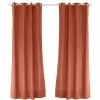 TOILINUX Lot De 2 Rideaux Panama - 240 Cm X 135 Cm - Orange Terre Cuite