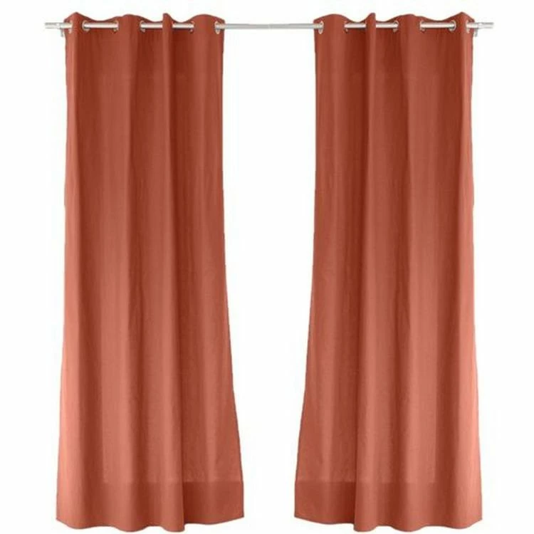 TOILINUX Lot De 2 Rideaux Panama - 240 Cm X 135 Cm - Orange Terre Cuite 3 TOILINUX Lot De 2 Rideaux Panama - 240 Cm X 135 Cm - Orange Terre Cuite