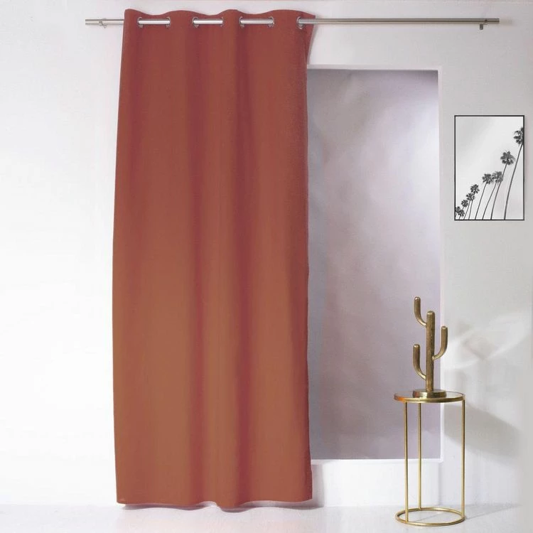 TOILINUX Lot De 2 Rideaux Panama - 240 Cm X 135 Cm - Orange Terre Cuite 4 TOILINUX Lot De 2 Rideaux Panama - 240 Cm X 135 Cm - Orange Terre Cuite – Image 2