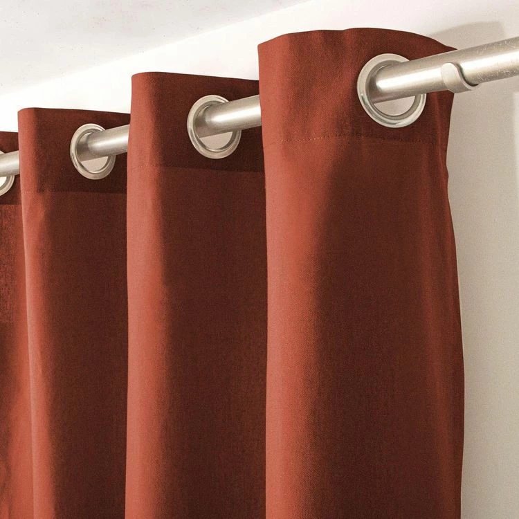 TOILINUX Lot De 2 Rideaux Panama - 240 Cm X 135 Cm - Orange Terre Cuite 5 TOILINUX Lot De 2 Rideaux Panama - 240 Cm X 135 Cm - Orange Terre Cuite – Image 3