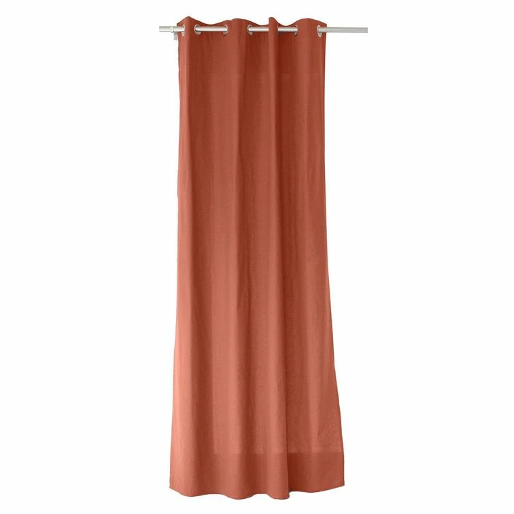TOILINUX Lot De 2 Rideaux Panama - 240 Cm X 135 Cm - Orange Terre Cuite 6 TOILINUX Lot De 2 Rideaux Panama - 240 Cm X 135 Cm - Orange Terre Cuite – Image 4