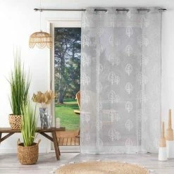 Paris Prix Rideau à Œillets Tissé Sonata 140x240cm Gris -Auchan Boutique B2CD 2035