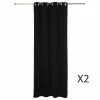 ATMOSPHERA Lot De 2 Rideaux Occultants Noir à œillets 135 X 240 Cm -Auchan Boutique B2CD 2040