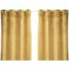 TOILINUX Lot De 2 Rideaux Avec Tissage Brodé Doré 8 œillets - 140 X 260 Cm - Ocre -Auchan Boutique B2CD 2056