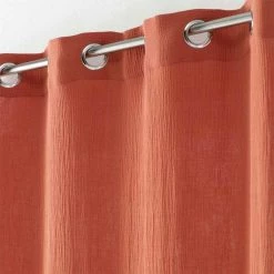 Paris Prix Rideau à Œillets Angelia 135x240cm Terracotta -Auchan Boutique B2CD 2060