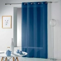 Paris Prix Rideau Voilage Étamine Telma 140x280cm Bleu Marine -Auchan Boutique B2CD 2076