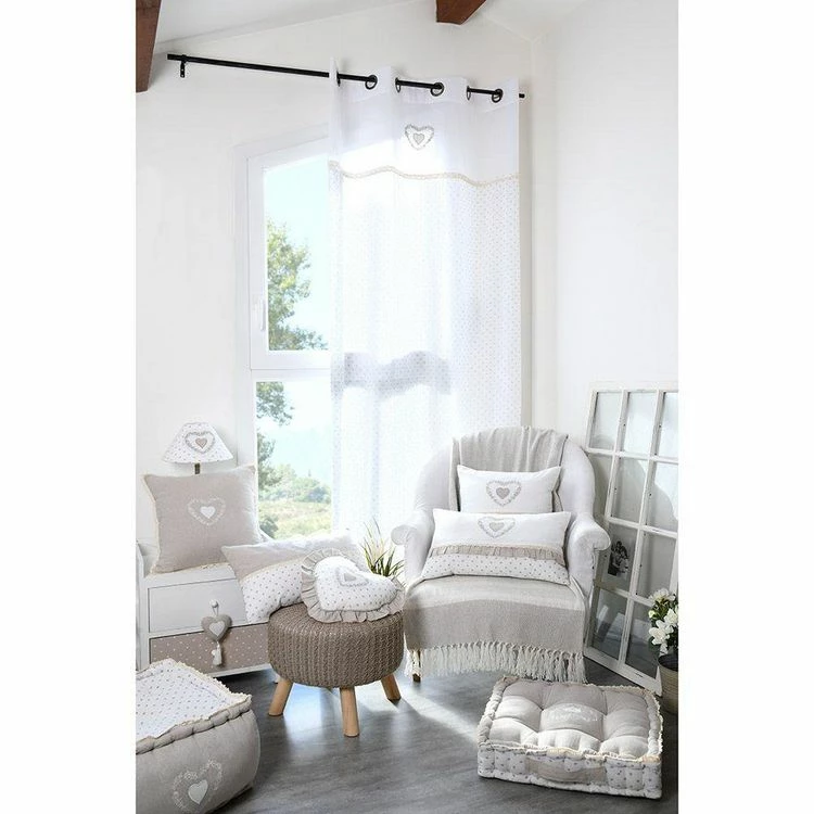 Lovely Casa Voilage à œillets 140x260 Cm Bérénice écru Coton 7 Lovely Casa Voilage à œillets 140x260 Cm Bérénice écru Coton – Image 5