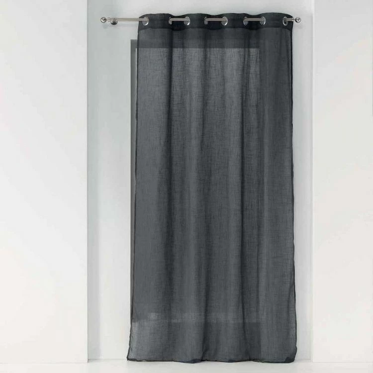 Paris Prix Rideau Voilage à Œillets Zazy 140x280cm Anthracite 3 Paris Prix Rideau Voilage à Œillets Zazy 140x280cm Anthracite