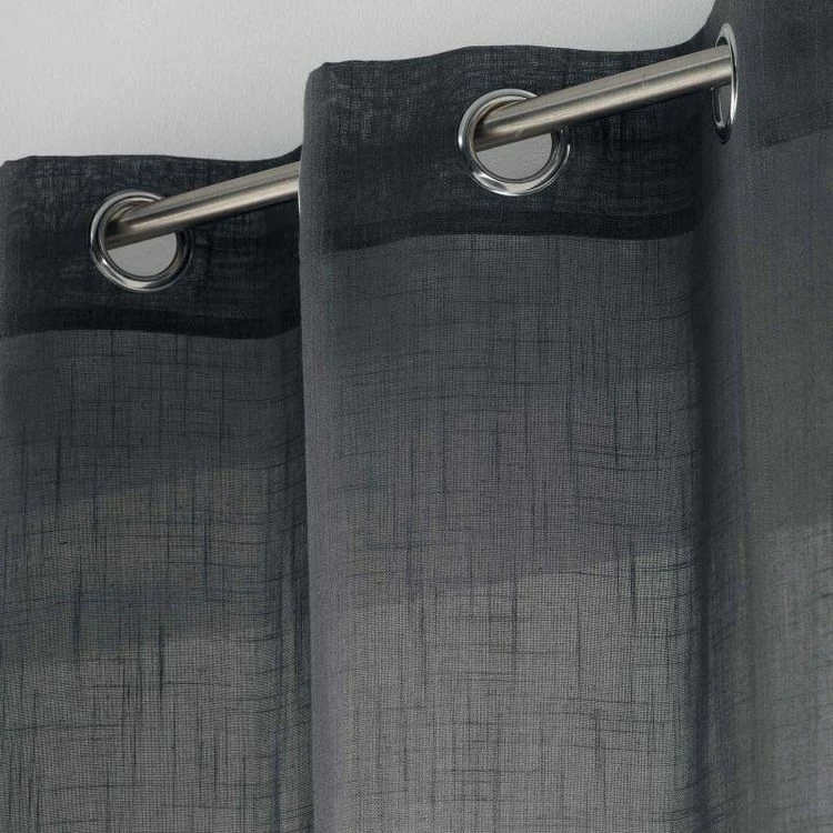 Paris Prix Rideau Voilage à Œillets Zazy 140x280cm Anthracite 4 Paris Prix Rideau Voilage à Œillets Zazy 140x280cm Anthracite – Image 2