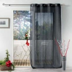 Paris Prix Rideau Voilage à Œillets Zazy 140x280cm Anthracite 11 Paris Prix Rideau Voilage à Œillets Zazy 140x280cm Anthracite -Auchan Boutique B2CD 2106