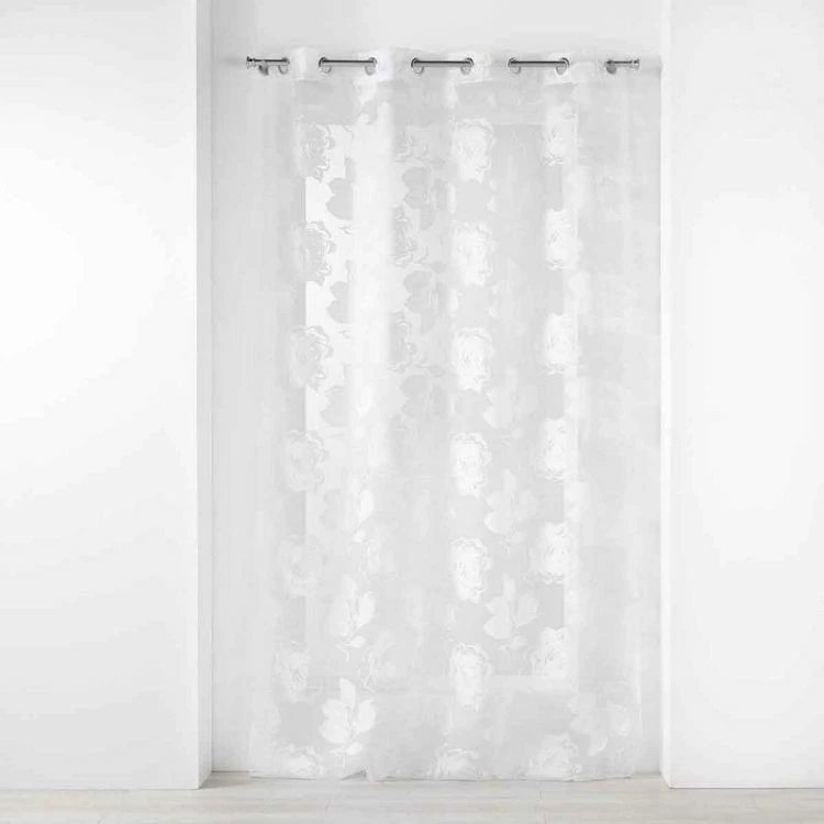 Paris Prix Rideau Voilage à Œillets Florinella 140x240cm Blanc 3 Paris Prix Rideau Voilage à Œillets Florinella 140x240cm Blanc