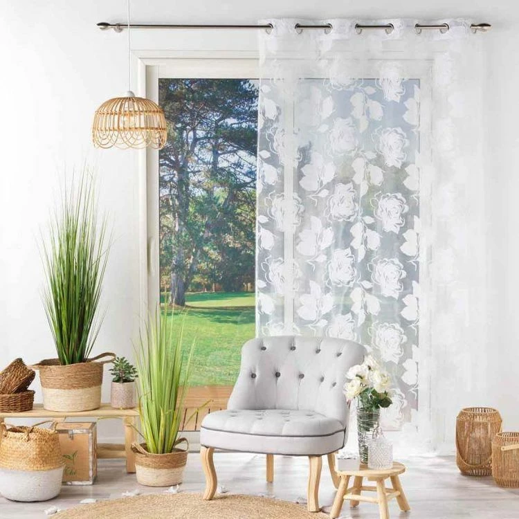 Paris Prix Rideau Voilage à Œillets Florinella 140x240cm Blanc 6 Paris Prix Rideau Voilage à Œillets Florinella 140x240cm Blanc – Image 4