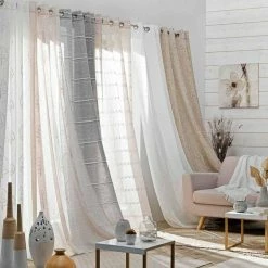 Paris Prix Rideau Voilage à Œillets Florinella 140x240cm Blanc 12 Paris Prix Rideau Voilage à Œillets Florinella 140x240cm Blanc -Auchan Boutique B2CD 2123