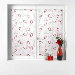 Paris Prix Paire De Voilages Hoops 60x120cm Rouge 8 Paris Prix Paire De Voilages Hoops 60x120cm Rouge -Auchan Boutique B2CD 2127