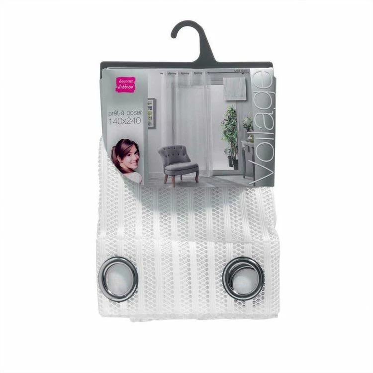 Paris Prix Rideau Voilage à Œillets Madi 140x240cm Blanc 5 Paris Prix Rideau Voilage à Œillets Madi 140x240cm Blanc – Image 3